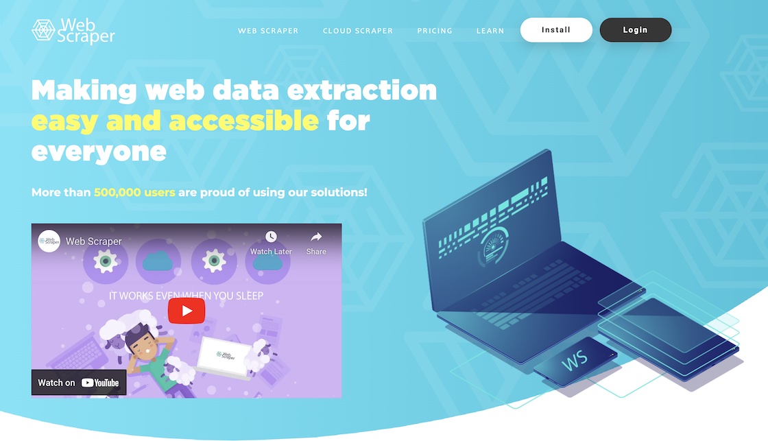 Web Scraper browser extension