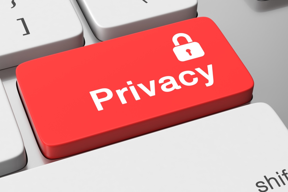 Red keyboard key labeled 'Privacy' with a lock icon.